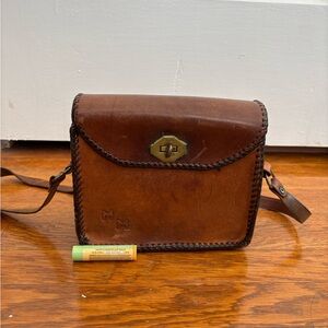 Vintage Brown Leather Shoulder Bag